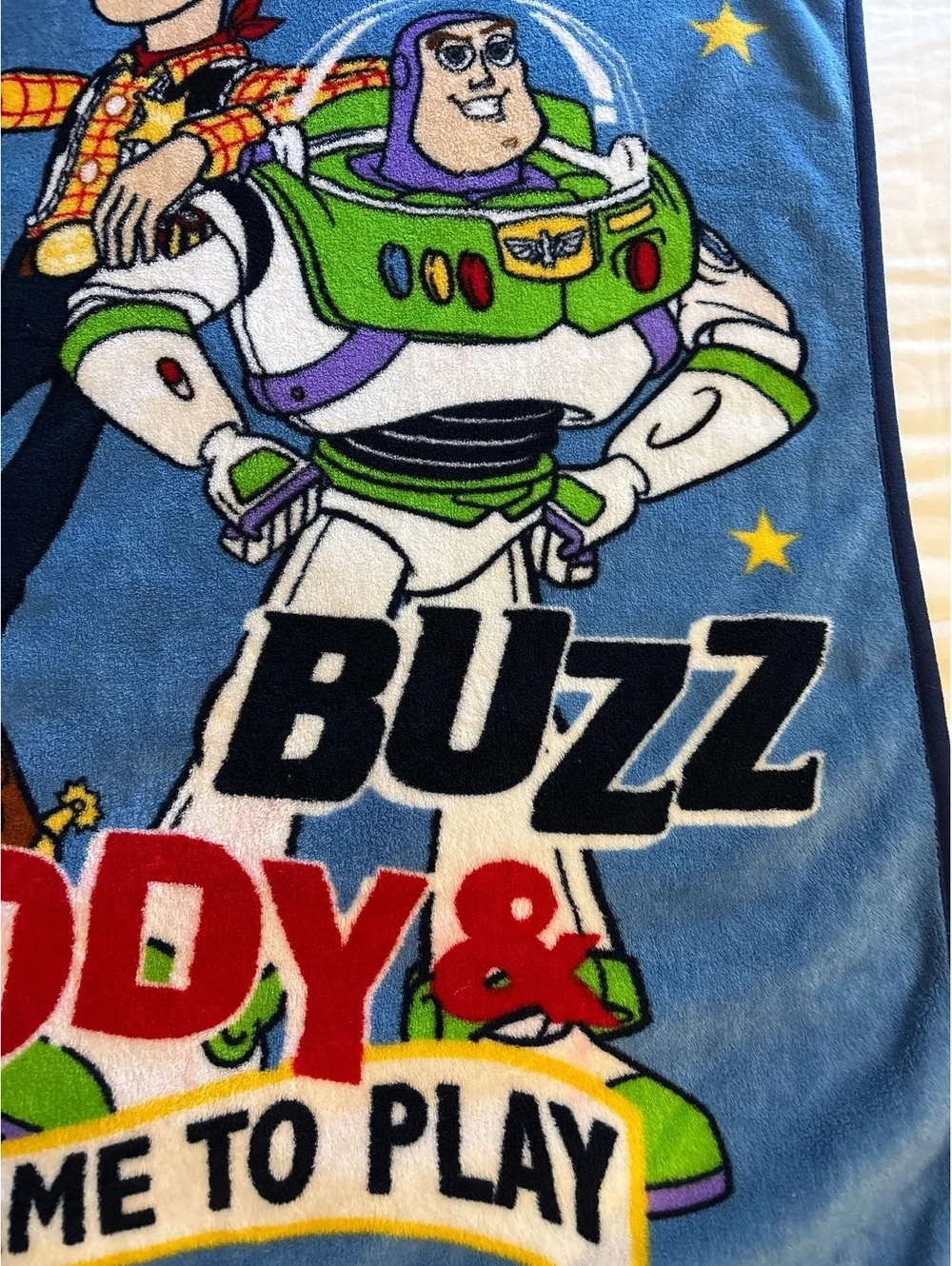 Vintage Toy Story Toddler Blanket Buzz Woody We Came To Play ZHNGJG-JGSU Flawed